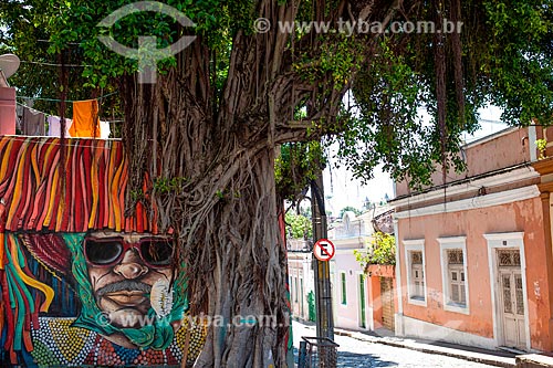  Graffiti of spear caboclos  - Olinda city - Pernambuco state (PE) - Brazil