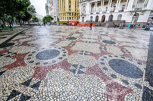  Sidewalk of Stone Portuguese - Cinelandia Square  - Rio de Janeiro city - Rio de Janeiro state (RJ) - Brazil