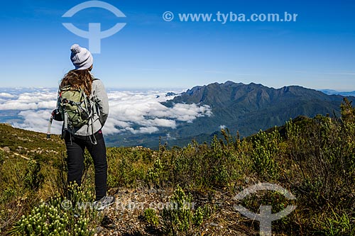  Tourist during the trail of Couto Hill - Itatiaia National Park  - Itatiaia city - Rio de Janeiro state (RJ) - Brazil