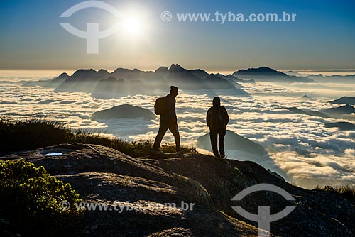  View of dawn from trail to Pedra do Sino (Bell Stone) - Serra dos Orgaos National Park  - Teresopolis city - Rio de Janeiro state (RJ) - Brazil