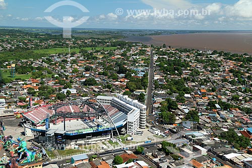  Aerial photo of Amazonino Mendes Cultural Center and Sportive (1988) - also known as Bumbodromo  - Parintins city - Amazonas state (AM) - Brazil