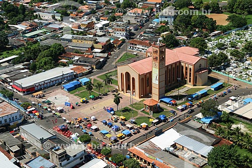  Aerial photo of Cathedral of Nossa Senhora do Carmo  - Parintins city - Amazonas state (AM) - Brazil