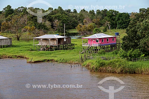  Stilts - riparian community on the banks of Amazonas River with little water even in the full season  - Careiro da Varzea city - Amazonas state (AM) - Brazil