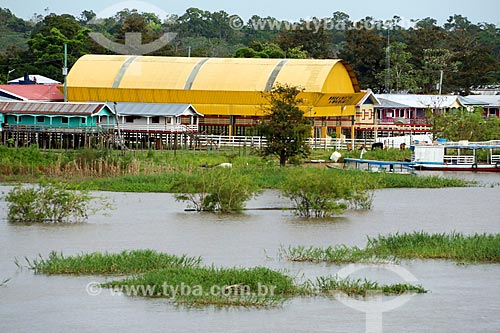  Riparian community on the banks of Amazonas River with little water even in the full season  - Careiro da Varzea city - Amazonas state (AM) - Brazil