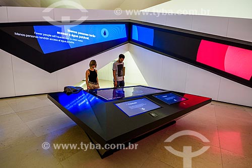  Society, Planet and Human interactive tables - with games that invite the visitor to think about our lives in 50 years - Amanha Museum (Museum of Tomorrow)  - Rio de Janeiro city - Rio de Janeiro state (RJ) - Brazil