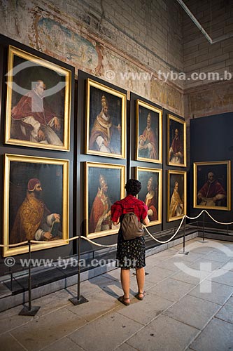  The Remarkable Room with portraits of the nine popes who lived in the Palais des Papes (Palace of the Popes) - 1345  - Avignon city - Vaucluse department - France