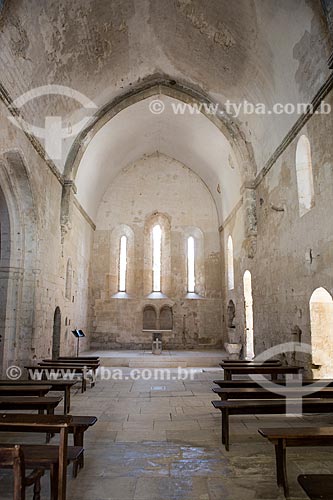  Inside of Saint-Hilaire Abbey (VIII century)  - Gordes city - Vaucluse department - France
