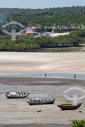  Stranded boats - waterfront of Sao Jose de Ribamar Beach during low tide  - Sao Jose de Ribamar city - Maranhao state (MA) - Brazil
