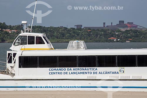  Boat of Aeronautical Command - Alcântara Launch Center - moored  - Sao Luis city - Maranhao state (MA) - Brazil