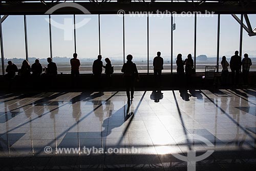  Passengers silhouette - inside of Afonso Pena International Airport - also know as Curitiba International Airport  - Sao Jose dos Pinhais city - Parana state (PR) - Brazil