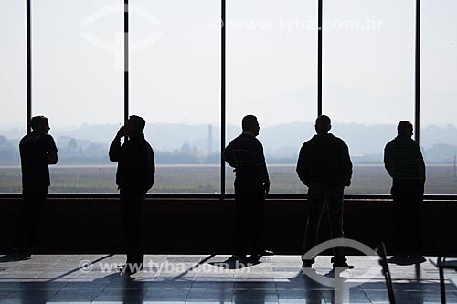  Passengers silhouette - inside of Afonso Pena International Airport - also know as Curitiba International Airport  - Sao Jose dos Pinhais city - Parana state (PR) - Brazil