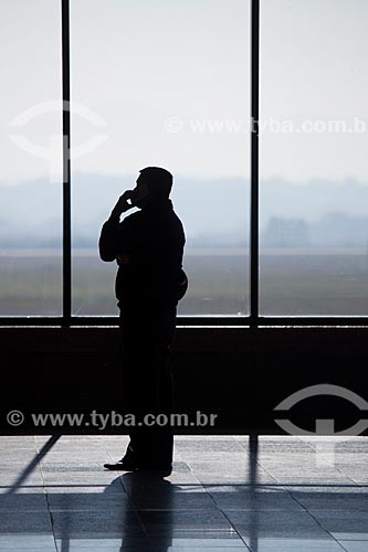  Passengers silhouette - inside of Afonso Pena International Airport - also know as Curitiba International Airport  - Sao Jose dos Pinhais city - Parana state (PR) - Brazil