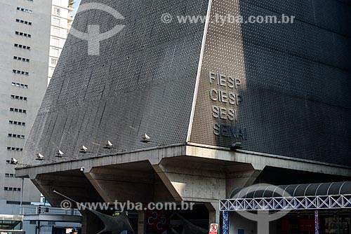  Detail of facade of the Federation of Sao Paulo State Industries (FIESP) building - Paulista Building  - Sao Paulo city - Sao Paulo state (SP) - Brazil