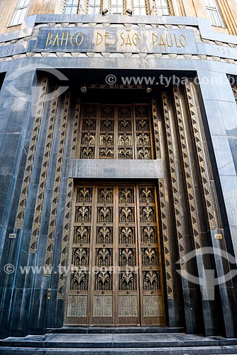  Entrance of old building of the Sao Paulo Bank - current headquater of the Secretary of State for Sport, Recreation and Youth  - Sao Paulo city - Sao Paulo state (SP) - Brazil