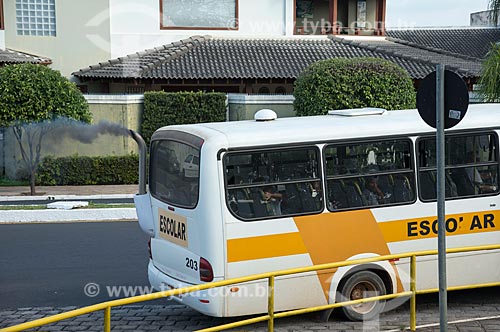 School bus polluting the air  - Garca city - Sao Paulo state (SP) - Brazil