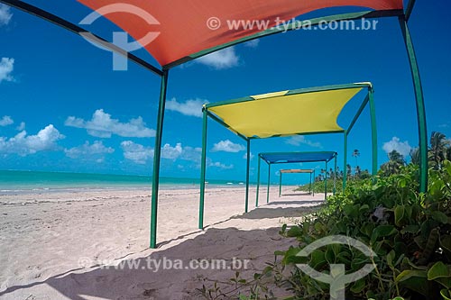  Beach tents - Ponta de Mangue Beach waterfont  - Maragogi city - Alagoas state (AL) - Brazil