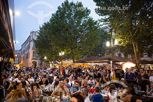  Public - square of the city of Arles during the match France vs Germany - Semininal of Euro 2016  - Arles city - Bouches-du-Rhône department - France