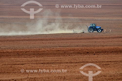  Tractor plowing the soil  - Tupa city - Sao Paulo state (SP) - Brazil
