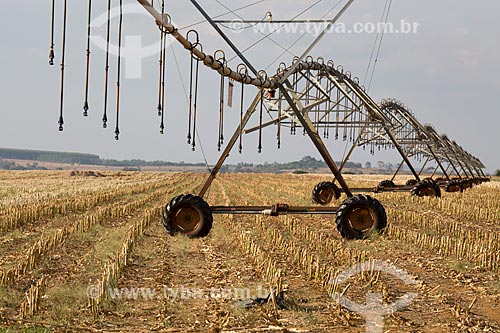  Central pivot  irrigation - sugarcane plantation near to Itaberai city  - Itaberai city - Goias state (GO) - Brazil