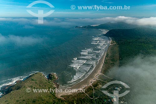  Aerial view of Grande Beach (Praia Grande) - Mel Island  - Paranagua city - Parana state (PR) - Brazil