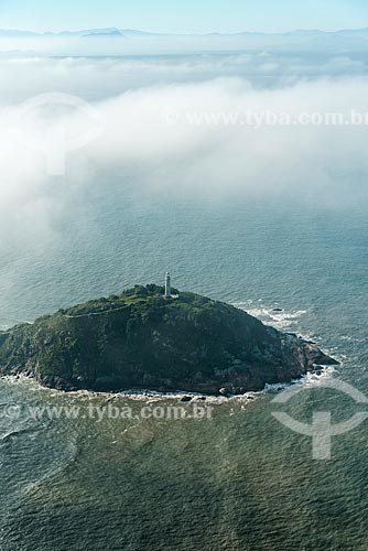  Aerial view of Conchas Lighthouse (Farol das Conchas)- Mel Island  - Paranagua city - Parana state (PR) - Brazil