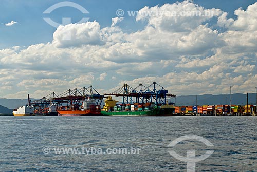  Cargo ships - Santos Container Terminal - Santos Port  - Guaruja city - Sao Paulo state (SP) - Brazil