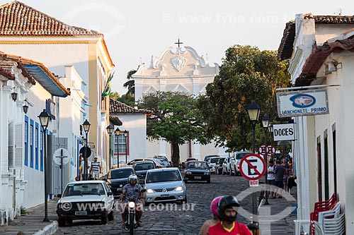  Moretti Foggia Street with the Nossa Senhora Boa Morte Church (1779) - also now houses the Museum of Sacred Art of Boa Morte - in the background  - Goias city - Goias state (GO) - Brazil