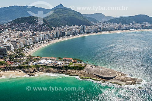  Aerial photo of the old Fort of Copacabana (1914-1987), current Historical Museum Army with the Copacabana Beach in the background  - Rio de Janeiro city - Rio de Janeiro state (RJ) - Brazil