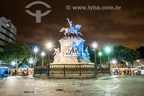  Equestrian statue of Dom Pedro I (1862) - Tiradentes Square at night  - Rio de Janeiro city - Rio de Janeiro state (RJ) - Brazil