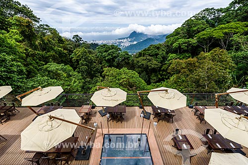  View of Rio de Janeiro from deck of the restaurant of Paineiras Center of Visitors - old Paineiras Hotel  - Rio de Janeiro city - Rio de Janeiro state (RJ) - Brazil