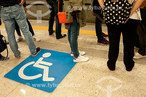 Space reserved for people with disabilities of General Osorio Station of Rio Subway - Line 4  - Rio de Janeiro city - Rio de Janeiro state (RJ) - Brazil