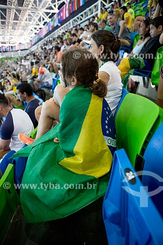  Detail of supporter - Olympic Water Sports Centre - part of the Rio 2016 Olympic Park  - Rio de Janeiro city - Rio de Janeiro state (RJ) - Brazil