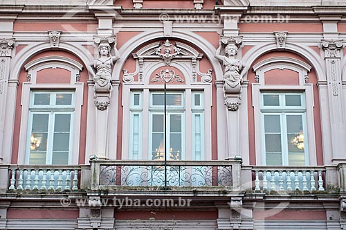  Detail of facade of the Public Library of the Pelotas city (1888)  - Pelotas city - Rio Grande do Sul state (RS) - Brazil
