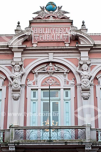  Detail of facade of the Public Library of the Pelotas city (1888)  - Pelotas city - Rio Grande do Sul state (RS) - Brazil