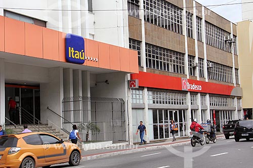  Facade of bank branch of the Itau and Bradesco banks  - Vitoria city - Espirito Santo state (ES) - Brazil