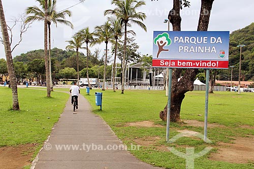  Cyclist - bike lane of Prainha Park  - Vila Velha city - Espirito Santo state (ES) - Brazil