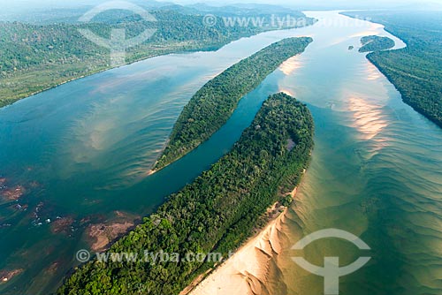  Aerial photo of sand bank - Xingu River during dry season  - Sao Felix do Xingu city - Para state (PA) - Brazil