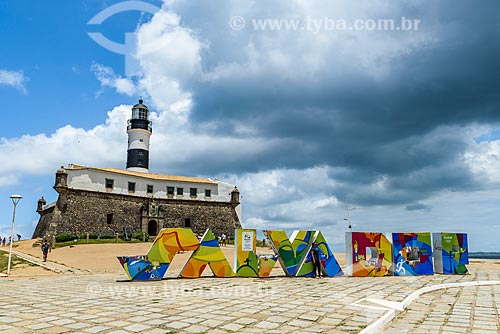  Placard - Santo Antonio da Barra Fort (1702)  - Salvador city - Bahia state (BA) - Brazil