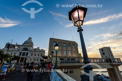  Sunset - Elevador Lacerda (Lacerda Elevator) - 1873 - with the Rio Branco Palace (XVI century) in the background  - Salvador city - Bahia state (BA) - Brazil