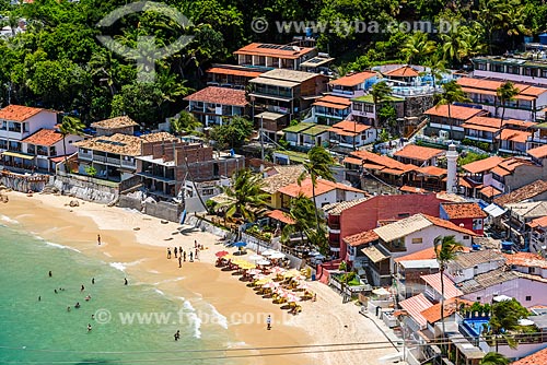  View of the 1st Beach and houses from Mirante of Sao Paulo Hill  - Cairu city - Bahia state (BA) - Brazil