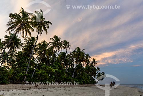  View of the Morere Beach waterfront during sunset  - Cairu city - Bahia state (BA) - Brazil