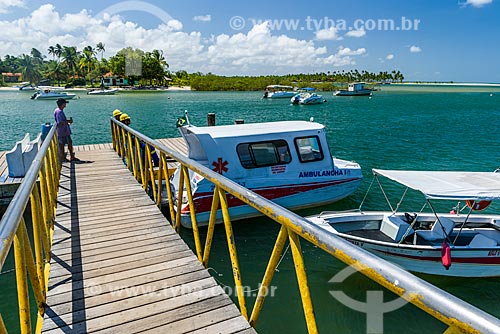  Berthed Boat ambulance - port of the Velha Boipeba village  - Cairu city - Bahia state (BA) - Brazil