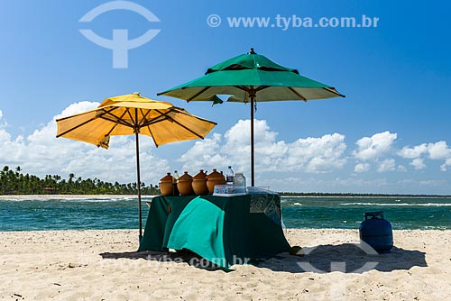  Booth with foods - Boca da Barra Beach (Barra River Mouth Beach)  - Cairu city - Bahia state (BA) - Brazil