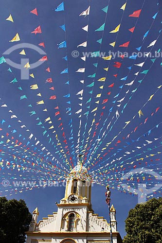  Sao Benedito Church decorated during the Feast of Saint Benedict  - Aparecida city - Sao Paulo state (SP) - Brazil