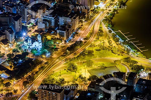  Aerial photo of Epitacio Pessoa Avenue and Viaduct Engenheiro Humberto Vital Bandeira de Melo near the south entrance of the Reboucas Tunnel  - Rio de Janeiro city - Rio de Janeiro state (RJ) - Brazil