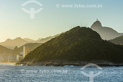  View of Christ the Redeemer (1931) from Cotunduba Island - Guanabara Bay  - Rio de Janeiro city - Rio de Janeiro state (RJ) - Brazil