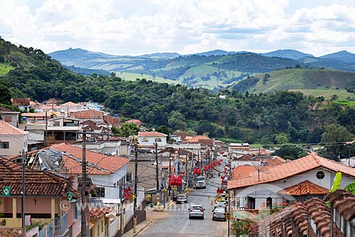  General view of the Soledade de Minas city from Manoel Guimaraes Street with the Mantiqueira Mountain Range in the background  - Soledade de Minas city - Minas Gerais state (MG) - Brazil