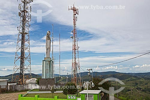  Christ the Redeemer statue and telecommunication towers - Cruzeiro Hill  - Caxambu city - Minas Gerais state (MG) - Brazil