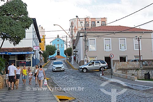  View of the Doctor Manoel Joaquim Street with the Nossa Senhora do Rosario Church (1820) in the background  - Baependi city - Minas Gerais state (MG) - Brazil