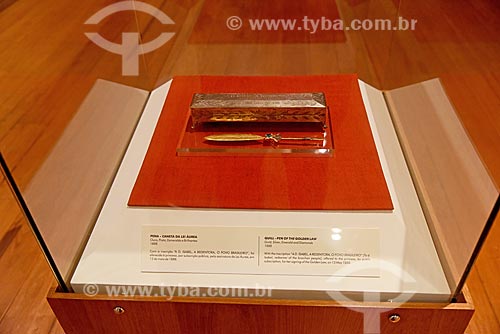  Pen offered to Princess Isabel who signed the Golden Law on May 13, 1888 - part of the permanent exhibit The Construction of the Nation - National Historical Museum  - Rio de Janeiro city - Rio de Janeiro state (RJ) - Brazil